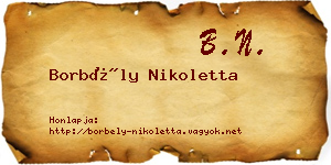 Borbély Nikoletta névjegykártya
