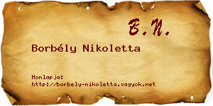 Borbély Nikoletta névjegykártya
