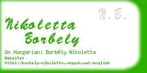 nikoletta borbely business card